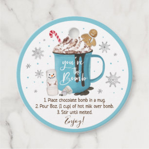 Hot Chocolade Bomb Hot Cocaca Bomb Instruction Bedankjes Labels
