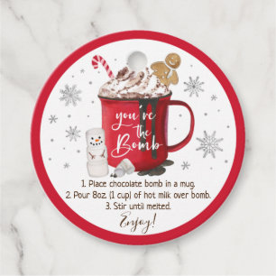 Hot Chocolade Bomb Hot Cocaca Bomb Instruction Bedankjes Labels