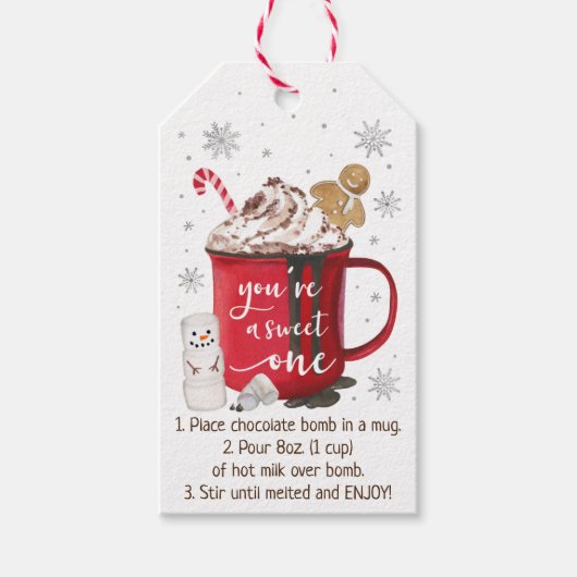 Hot Chocolade Bomb Hot Cocaca Bomb Instruction Cadeaulabel (Voorkant)