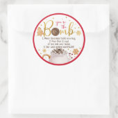 Hot Chocolade Bomb Hot Cocaca Bomb Instruction Ronde Sticker (Tas)