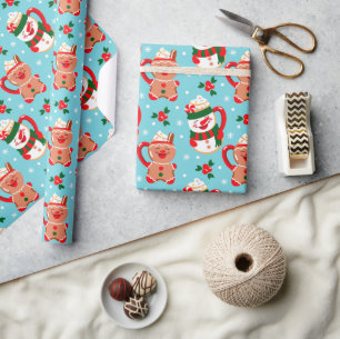 Hot Chocolade Cacao Drink kerstFeestdagen Cadeaupapier