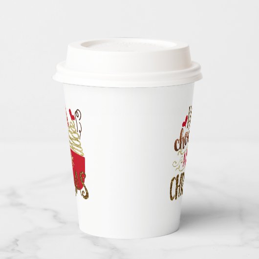 Hot Chocolade en kerstfeestdag Papieren Bekers (Links)