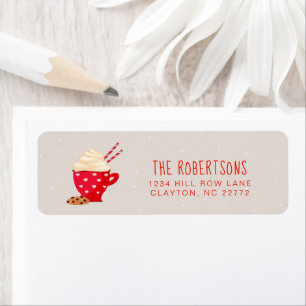 Hot Chocolade en koekjes kerstmis Etiket