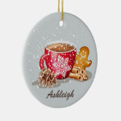 Hot Chocolade Gingerbrood Kerstmis op maat Keramisch Ornament (Rechts)