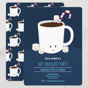 Hot Chocolade Hot Cocaca Blue White Xmas party Kaart