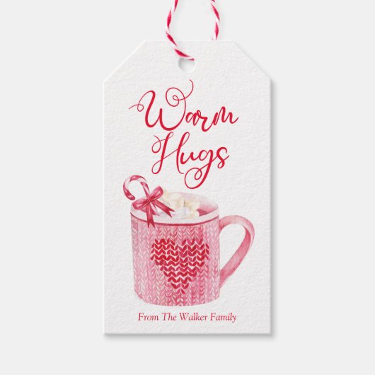 Hot chocolade label kerst calorieën cadeaulabel (Voorkant)