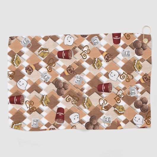 Hot Chocolade Marshmallow Golf Towel Golfhanddoek (Horizontaal)