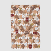 Hot Chocolade Marshmallow Golf Towel Golfhanddoek (Voorkant)