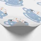 Hot Chocolade met Snowmen Cadeaupapier (Hoek)