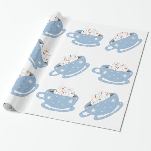 Hot Chocolade met Snowmen Cadeaupapier
