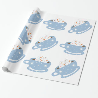 Hot Chocolade met Snowmen Cadeaupapier