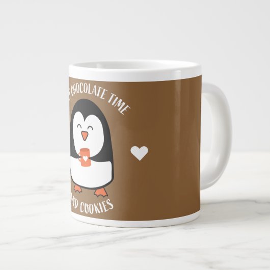 Hot Chocolade Penguin Drinker Extra Grote Beker (Voorkant rechts)