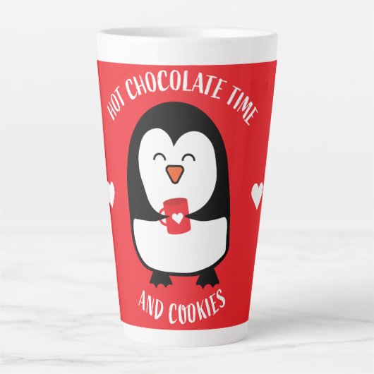 Hot Chocolade Penguin Drinker Latte Mok (Voorkant)
