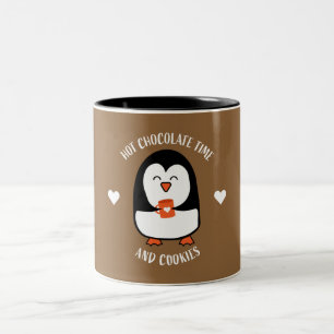 Hot Chocolade Penguin Drinker Tweekleurige Koffiemok