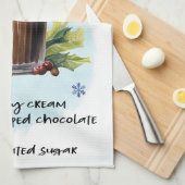 Hot Chocolade Recept Kerstmis recept ontwerp Theedoek (Quarter Fold)