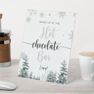 Hot Chocolat Bar signe d'hiver argent