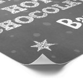 Hot Chocolate Bar Sign Roze sneeuwvlokken Rustisch Poster (Hoek)