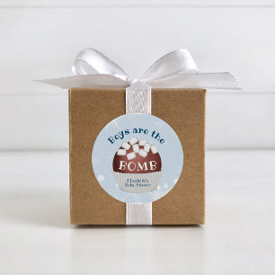 Hot Chocolate Bomb Boy Baby shower Favor Tag
