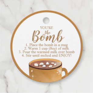 Hot Chocolate Bomb Labels Je bent de Bomb Coca