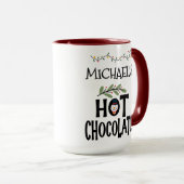 Hot Chocolate Christmas Snowman & aangepaste naam Mok (Voorkant rechts)