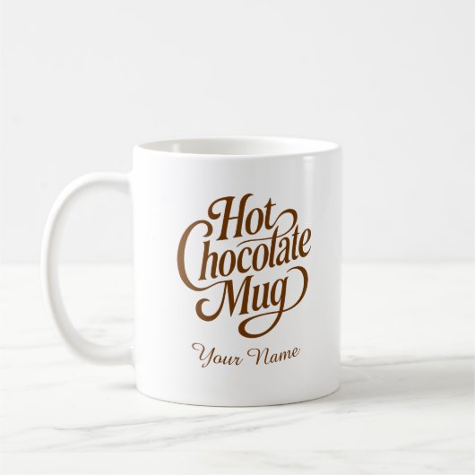 Hot Chocolate Custom Name  Koffiemok (Links)