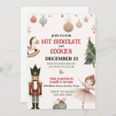 Hot Chocolate en Cookies Kerstfeest Kaart (Voorkant / Achterkant)