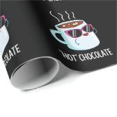 Hot Chocolate Funny Drink Pun Dark BG Cadeaupapier (Rol Hoek)