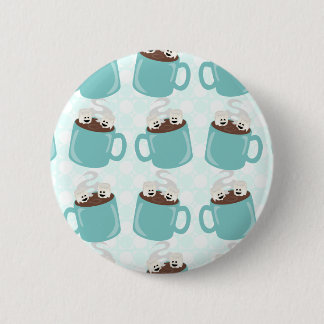 Hot Chocolate Happiness Patroon Ronde Button 5,7 Cm