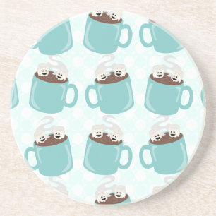 Hot Chocolate Happiness Patroon Zandsteen Onderzetter