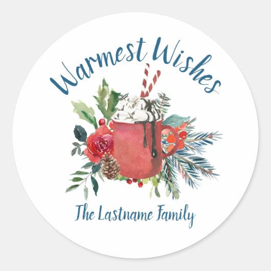 Hot Chocolate Kerst stickers (Voorkant)