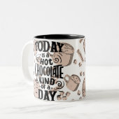 Hot Chocolate Kind of Day Tweekleurige Koffiemok (Voorkant links)