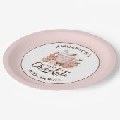 Hot Chocolate Roze Kerstmis Naam Papier Borden Papieren Bordje (Gekanteld)