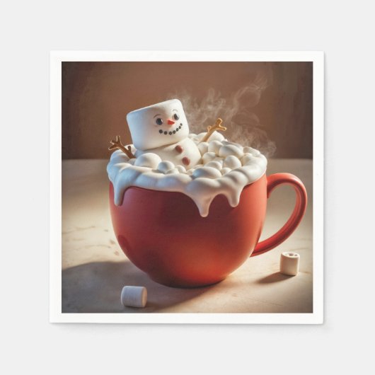 Hot Chocolate Snowman Servet (Voorkant)