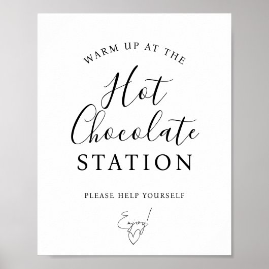 Hot Chocolate Station Bar Sign Poster (Voorkant)