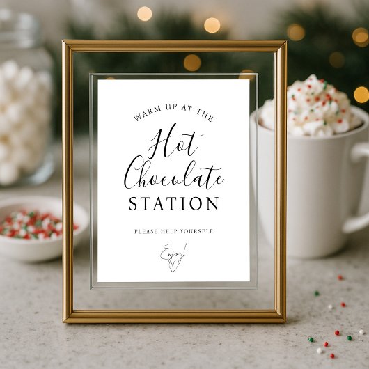 Hot Chocolate Station Bar Sign Poster