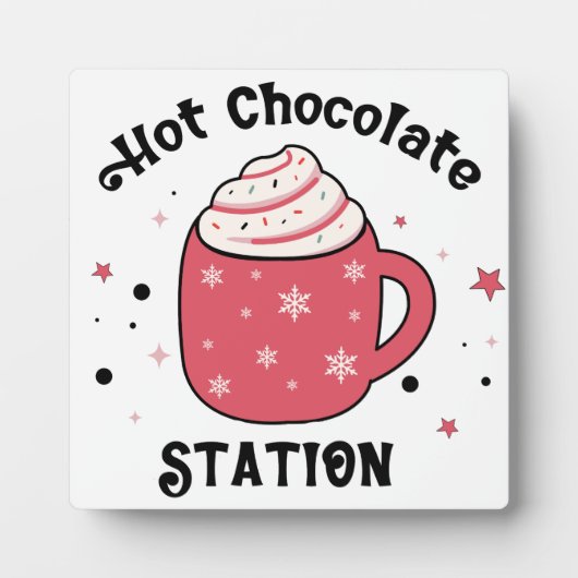 Hot Chocolate Station Retro Vibes teken Fotoplaat (Voorkant)