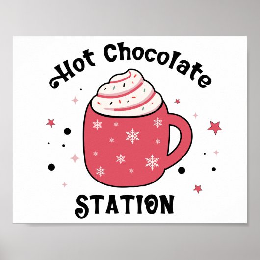 Hot Chocolate Station Retro Vibes teken Poster (Voorkant)
