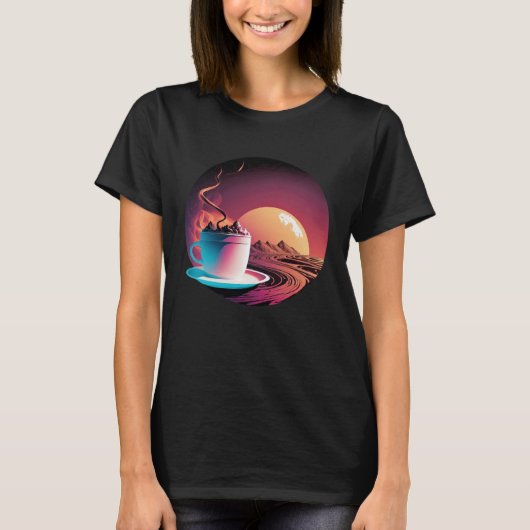 Hot Chocolate Synthwave 80s Retrowave Aesthetic 1 T-shirt (Voorkant)