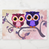 Hot Chocolate Uil Label Voedselcontainer Etiket (Enkel label)