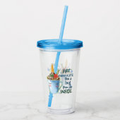 Hot Chocolate Unicorn | Gezellige eenhoorn winter Acryl Drinkbeker (Achterkant)