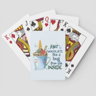 Hot Chocolate Unicorn Gezellige eenhoorn winter Pokerkaarten