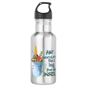 Hot Chocolate Unicorn Gezellige eenhoorn winter Waterfles