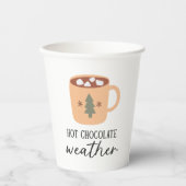 Hot Chocolate Weer Feestelijke Vakantie Party Papieren Bekers (Voorkant)