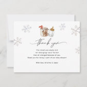 Hot Chocolate Winter Baby shower Bedankkaart (Voorkant)