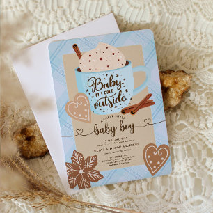 Hot Chocolate Winter Baby shower Boy Baby Kaart