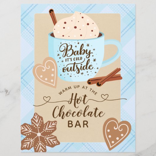 Hot Chocolate Winter Baby shower Boy Cocoa Bar (Voorkant)
