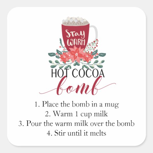 Hot Cocaca Bombe Christmas Sticker directions (Devant)