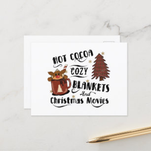 Hot Cocaca Cozy Blankets Kerstfilms Cute Briefkaart