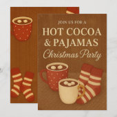 Hot Cocacao & Pyjamas Christmas Party Invitation (Devant / Derrière)