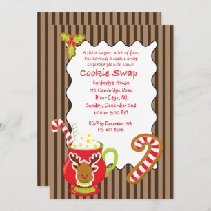 Hot Coco & Cookies Cookie Swap/Exchange-uitnodigin Kaart